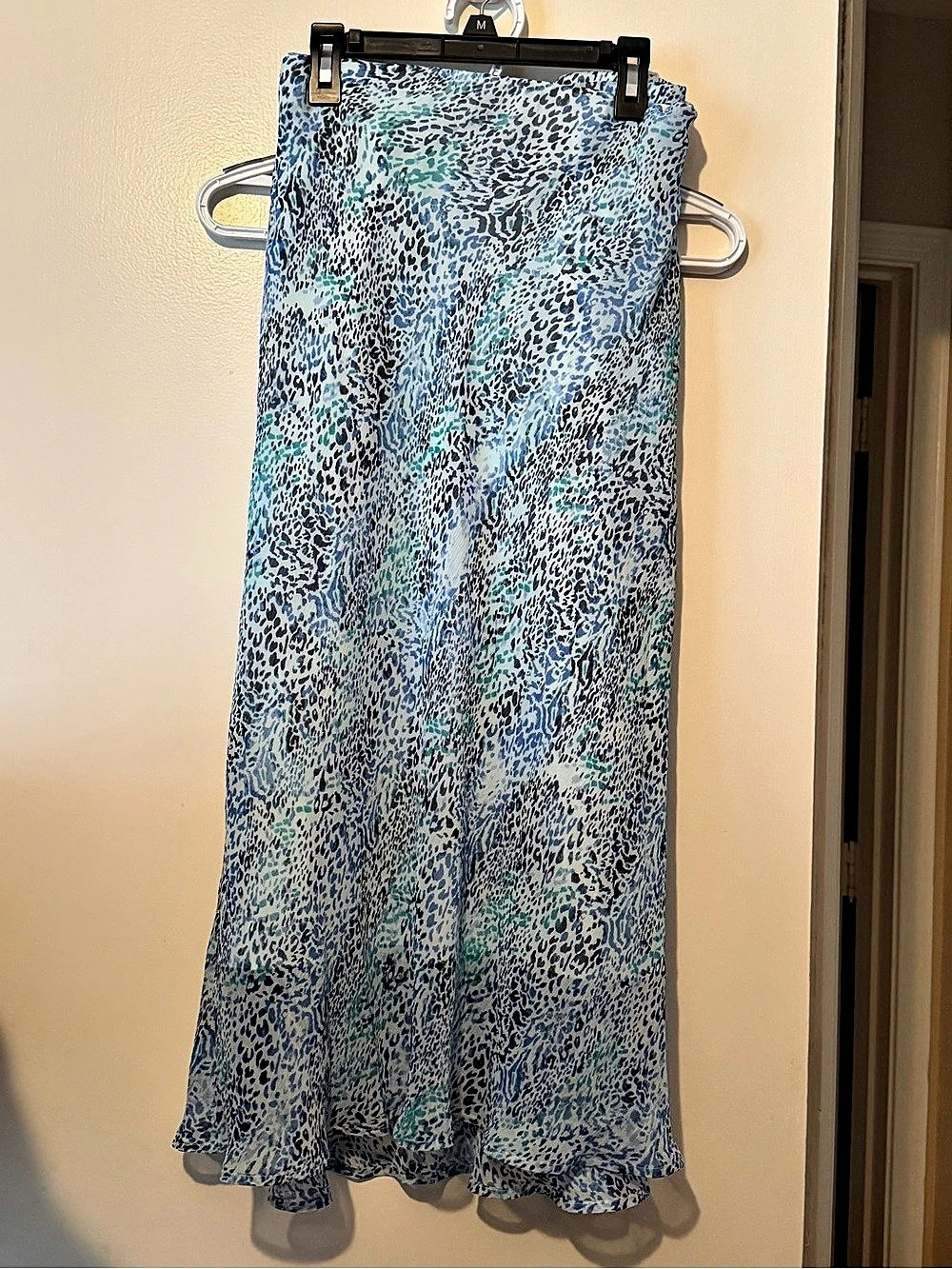 JACLYN SMITH Abstract Maxi Skirt Blue & White Size XXL